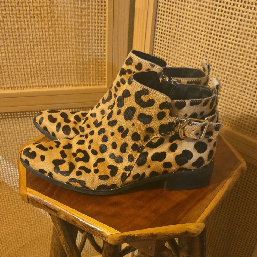 Steve Madden Animal Print Ankle Boots Size 6 Womens Cheetah Leopard